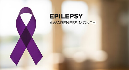 Purple ribbon denotes Epilepsy Awareness Month, which is symbolized by purple ribbons. Epilepsy Awareness Month campaign focuses on unity and support, as symbolized by violet ribbon.