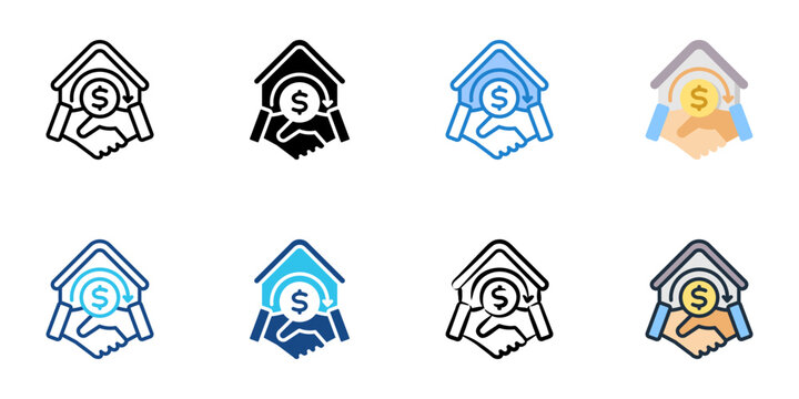 Assumption of mortgage icon set multiple style collection 
