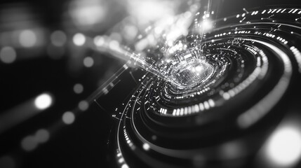 Digital data flowing through abstract circuit vortex technology