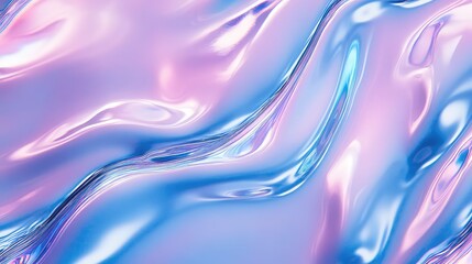 Holographic iridescent liquid metal waves flowing background