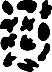 black abstract shapes. Abnormal shapes of object