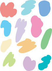 colorful abstract shapes. aesthetic pale pastel color