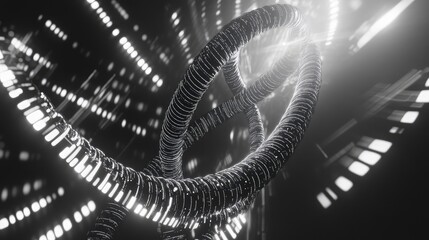 Digital dna strand representing genetic data and technology