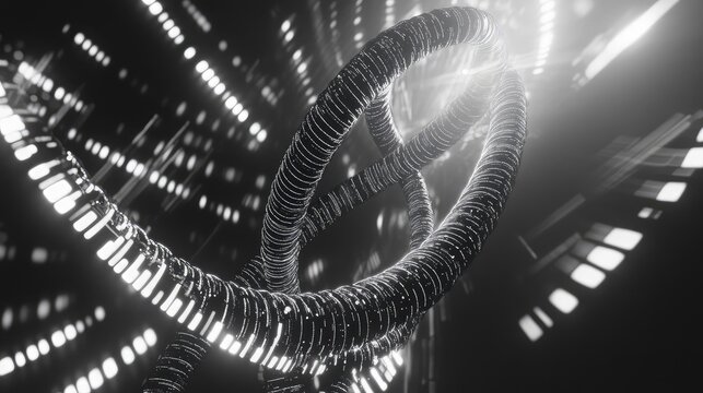 Digital dna strand representing genetic data and technology