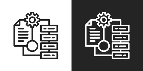 Process Icon In Black And White Line Style