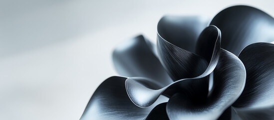 Neutral light background with a black decorative flower