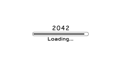 2042 New year loading bar animation. Loading progress icon animation. New year loading concept.