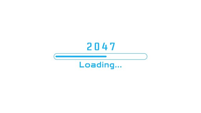 2047 New year loading bar animation. Loading progress icon animation. New year loading concept.