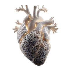 Anatomical Heart Model with Detailed Veins and Arteries  Digital Art Depiction