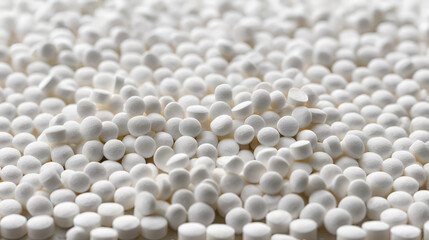 Pellets of ammonium nitrate as background, closeup. Mineral fertilizer