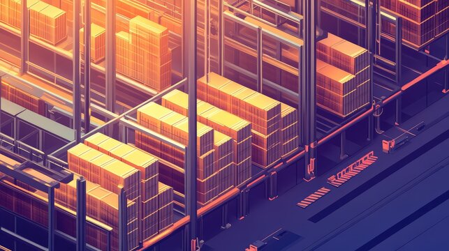 Automated smart warehouse managing goods logistics and supply chain