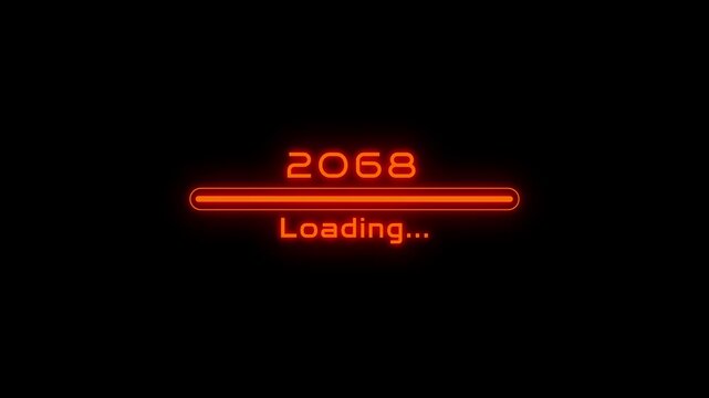 2068 New year loading bar animation. Loading progress icon animation. New year loading concept.