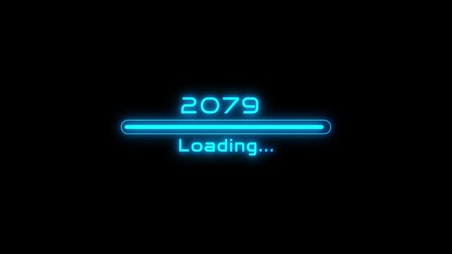 2079 New year loading bar animation. Loading progress icon animation. New year loading concept.