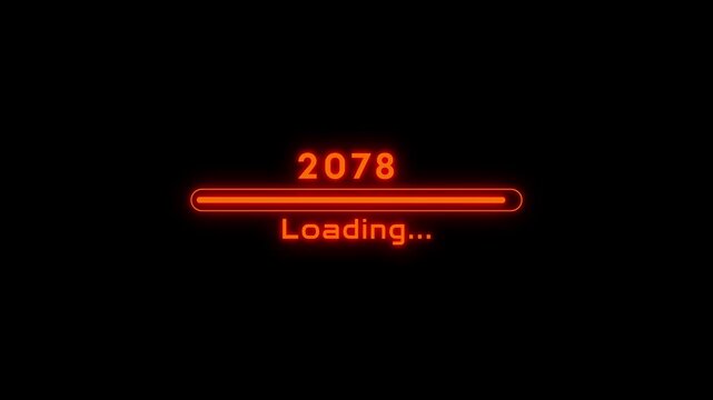 2078 New year loading bar animation. Loading progress icon animation. New year loading concept.