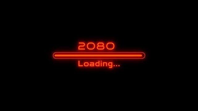 2080 New year loading bar animation. Loading progress icon animation. New year loading concept.