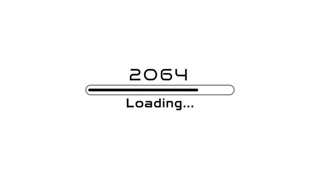 2064 New year loading bar animation. Loading progress icon animation. New year loading concept.