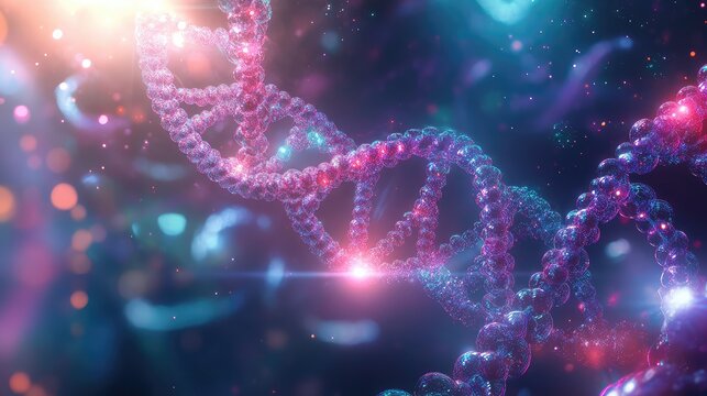 Dna double helix structure forming genetic code background