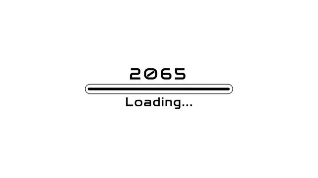 2065 New year loading bar animation. Loading progress icon animation. New year loading concept.