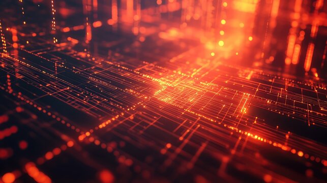 Digital data flowing through abstract circuit pathways