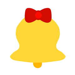 Cute christmas bell with red bow element png