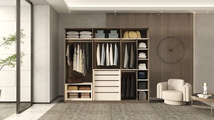 Neatly Organized Modern Closet Interior © ebruyildirim