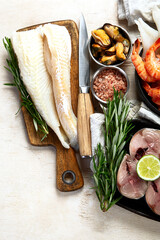 Assorted seafood. Mediterannean food concept.
