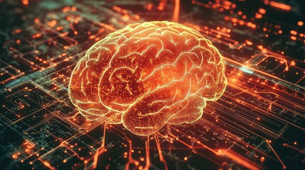 Artificial intelligence brain structure connecting with neural network