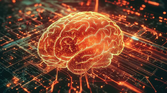 Artificial intelligence brain structure connecting with neural network