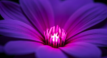 purple flower, macro petal, glowing center, vibrant colors, closeup nature, floral macro, dramatic contrast, botanical detail, shallow focus, vivid texture, natural beauty, bright petals, flower cente