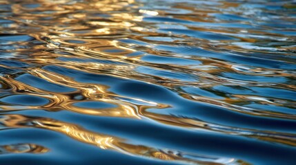 Reflections of sunlight on a calm water surface create beautiful patterns in a serene environment