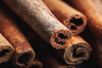 Aromatic Cinnamon Sticks - Close-Up of Spices.
