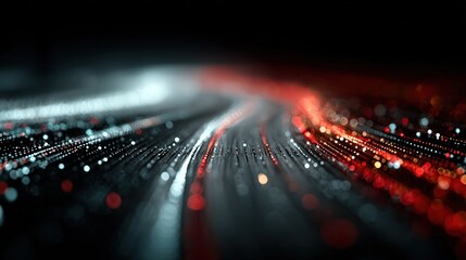 Abstract Data Stream: Red and Blue Digital Network Concept