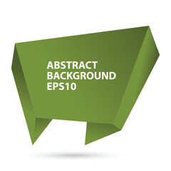 Green Origami Geometric Abstract Banner with Modern Folded Design