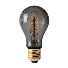 Vintage Style Incandescent Light Bulb with Golden Base and Smoky Glass Decoration and Design