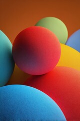 Vibrant Abstract Composition - Colorful Spheres and Geometric Shapes, Studio Lighting.