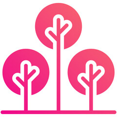 Obraz premium tree gradient fill icon