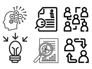 Collection of Icon sets for business and leadership, teamwork, and reports