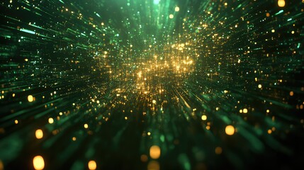 Digital data stream flowing through abstract network space