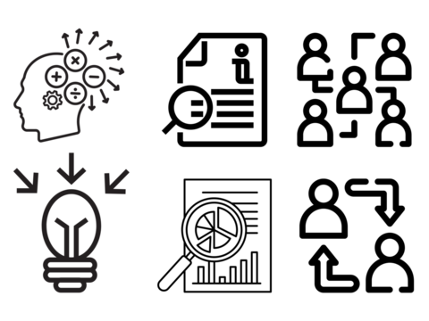 Collection of Icon sets for business and leadership, teamwork, and reports