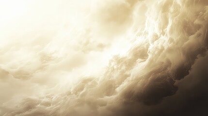 Dramatic storm clouds forming in sepia sky