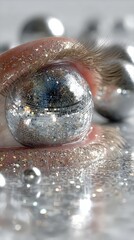 Eye with Disco Ball Reflection - Conceptual Art and Beauty