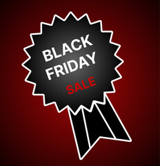 Black Friday Banner Template Vector. Black Friday Ribbon Isolated on Black Background. Modern Design for Black Friday Sale Web Banner, Advertising, Fashion Ads, Social, Poster, Label.