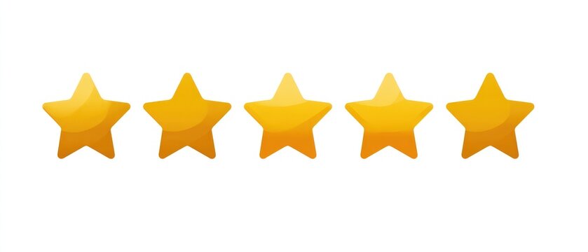 Five Golden Star Rating Symbol