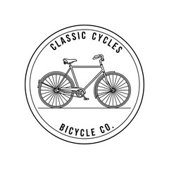 Classic Cycles Bicycle Company logo featuring a vintage bicycle design.