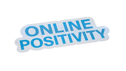 Online positivity sticker isolated on the transparent background promoting kindness, encouragement, social media wellness, and healthy digital communication trends