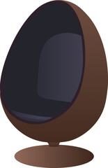 Modern egg chair with swivel base isolated on white background