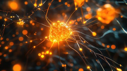 Brain neurons firing creating a nervous system network