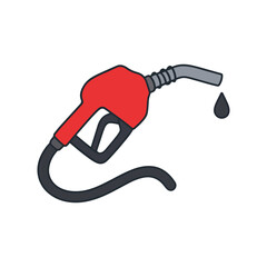 Gas Pump Nozzle Illustration on White Background