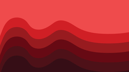 Red business wave desktop wallpaper. Red Wave Layers. Abstract Horizontal Gradient Bands in Deep Shades on Light Background