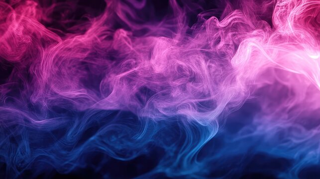 Flowing pink and blue smoke creating abstract background - Powered by Adobe